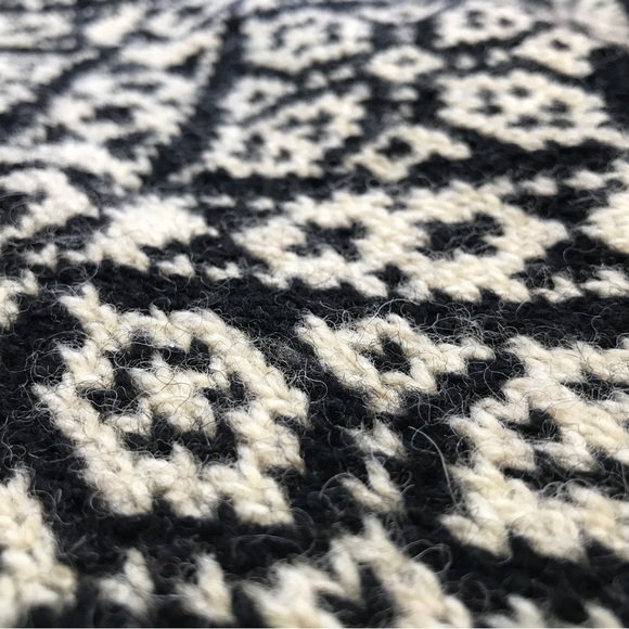 Vintage LL Bean Nordic Fair Isle Cardigan Sweater Silver Buttons Large Made USA - Picture 10 of 14